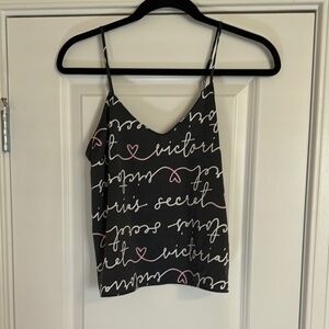 Victoria's Secret Black Camisole with Pink Script